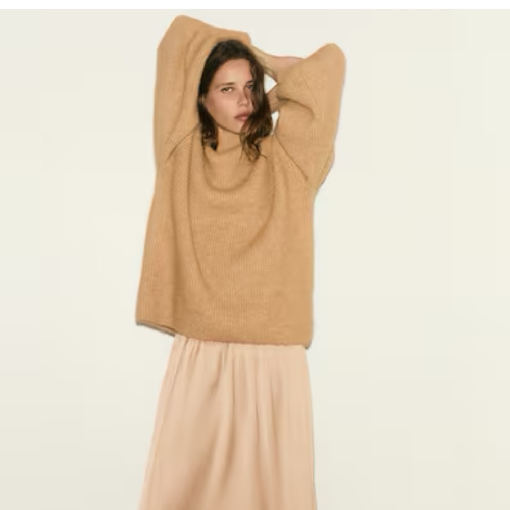 H&M Tan Cowl Neck Sweater